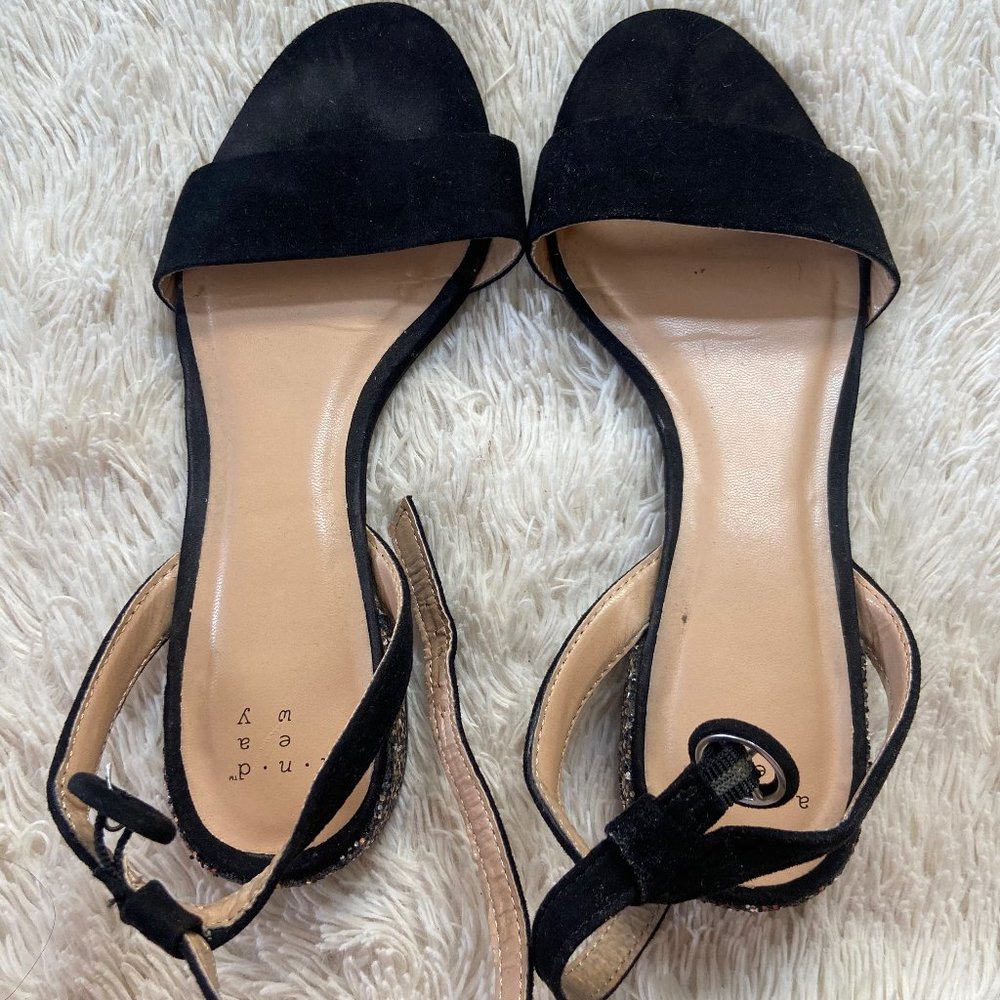 Target New Day glitter heel sandals **NEVER WORN**
